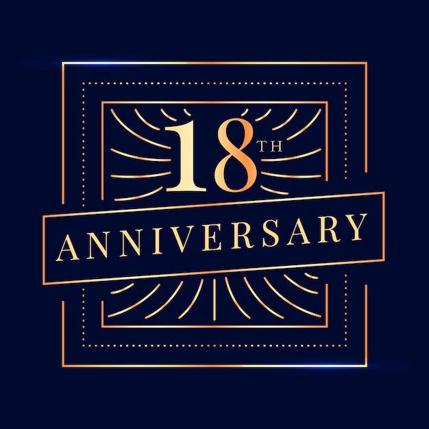 Luxury 18th anniversary logo