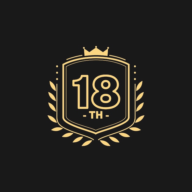 Free Vector luxury 18th anniversary logo