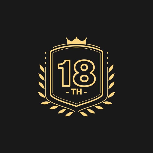 Luxury 18th anniversary logo