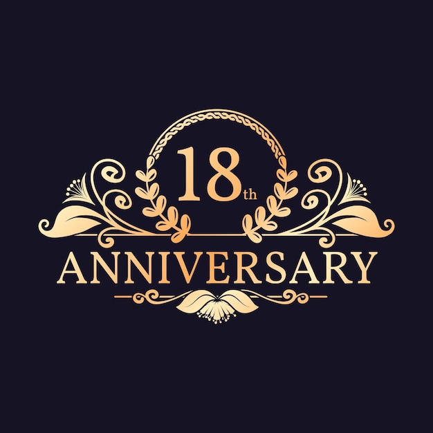 Luxury 18th anniversary logo