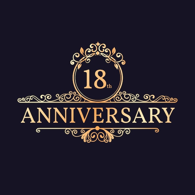 Luxury 18th anniversary logo