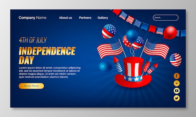 Luxury 4th of july landing page template