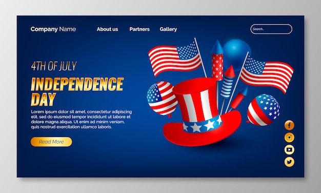 Luxury 4th of july landing page