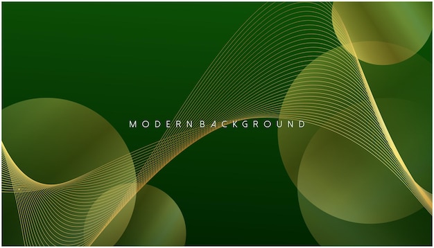 Luxury abstract geometric background with green overlay and gold stripes vector illustration