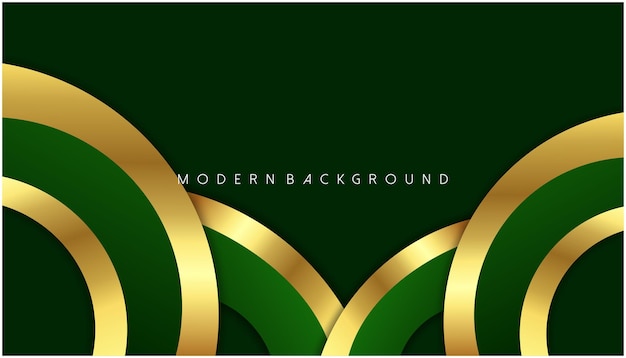 Luxury abstract geometric background with green overlay and gold stripes vector illustration