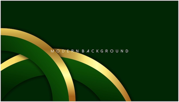 Luxury abstract geometric background with green overlay and gold stripes vector illustration