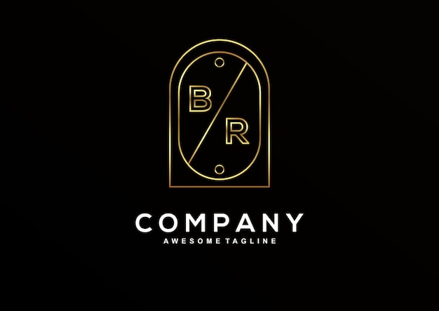 Free vector luxury b r logo design collection for branding corporate identity