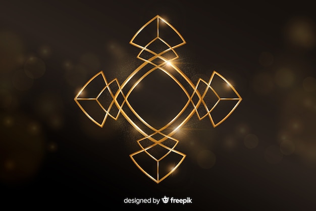 Free vector luxury background with golden geometric shapes