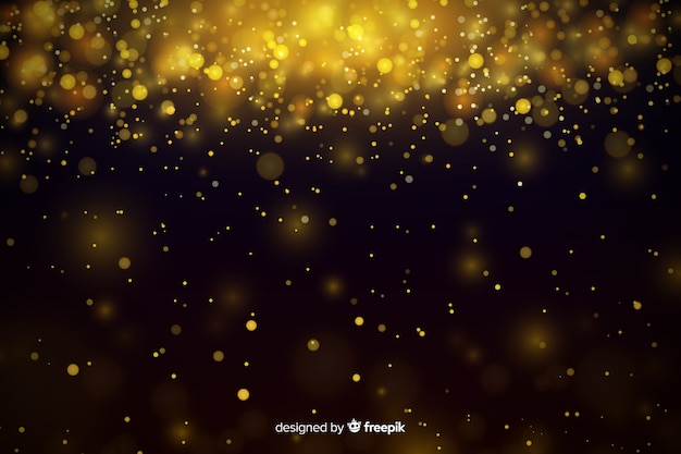 Luxury background with golden particles bokeh