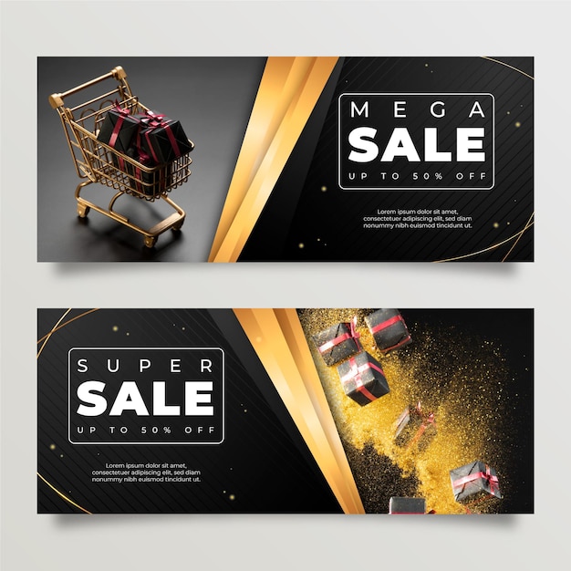 Luxury banners with photo template