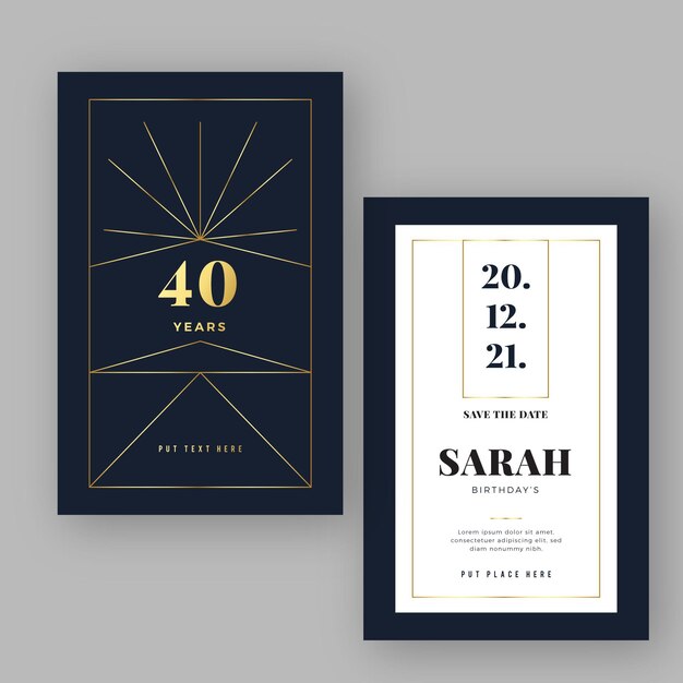 Luxury birthday invitation template