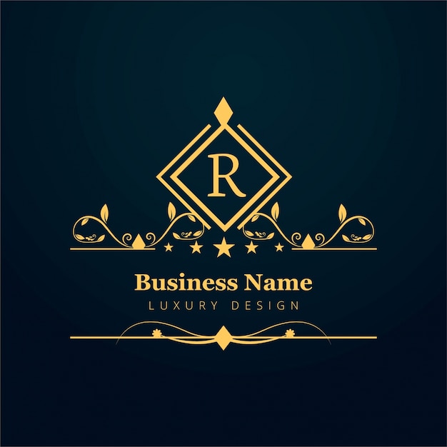 Free Vector luxury business logo with ornaments