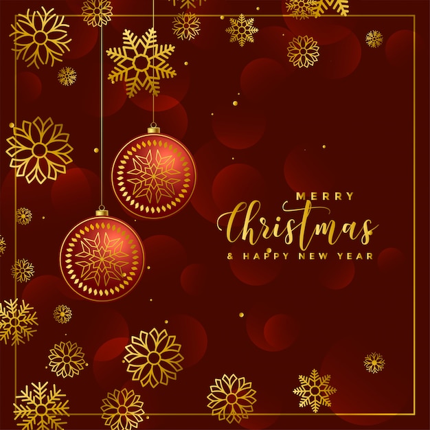 Luxury christmas balls and snowflakes decoration background