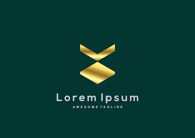 Luxury Company gold color logo template