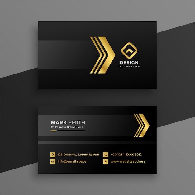 Free vector luxury dark business card design