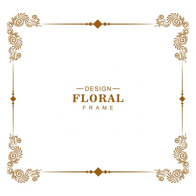 Luxury decorative floral frame design