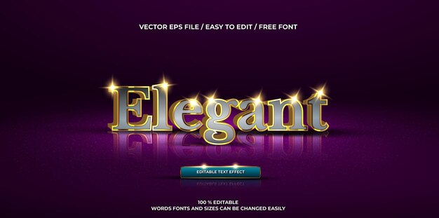 Luxury editable text effect elegant 3D Text style