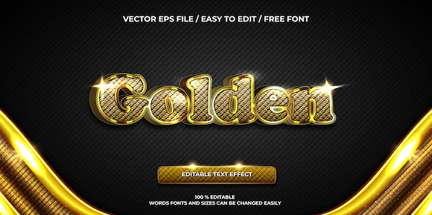 Luxury editable text effect gold 3D Text style