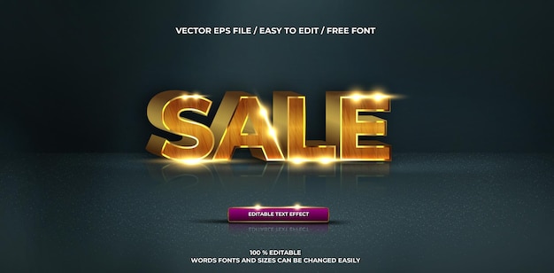 Luxury editable text effect sale 3D Text style