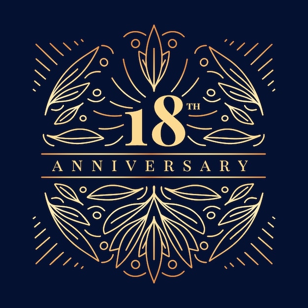 Luxury eighteenth anniversary logo