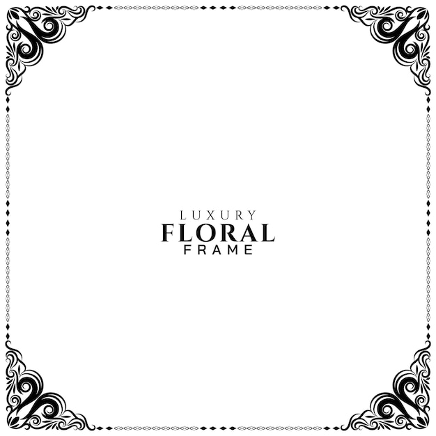 Luxury floral frame design beautiful background vector