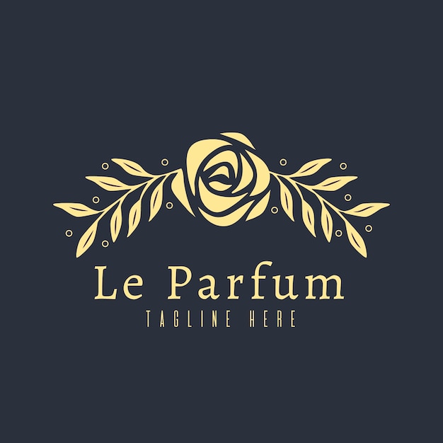 Luxury floral perfume logo concept