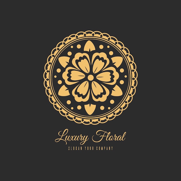 Luxury floral perfume logo concept