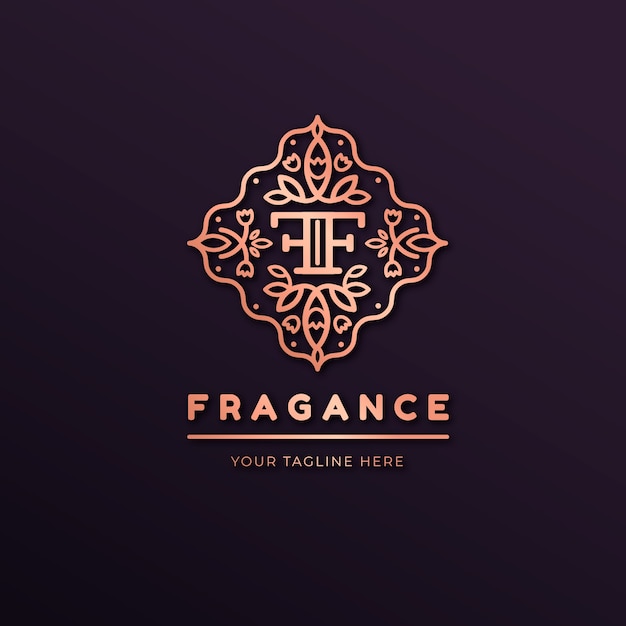 Luxury floral perfume logo