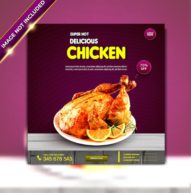 Free Vector luxury food menu special delicious chicken instagram facebook story template set