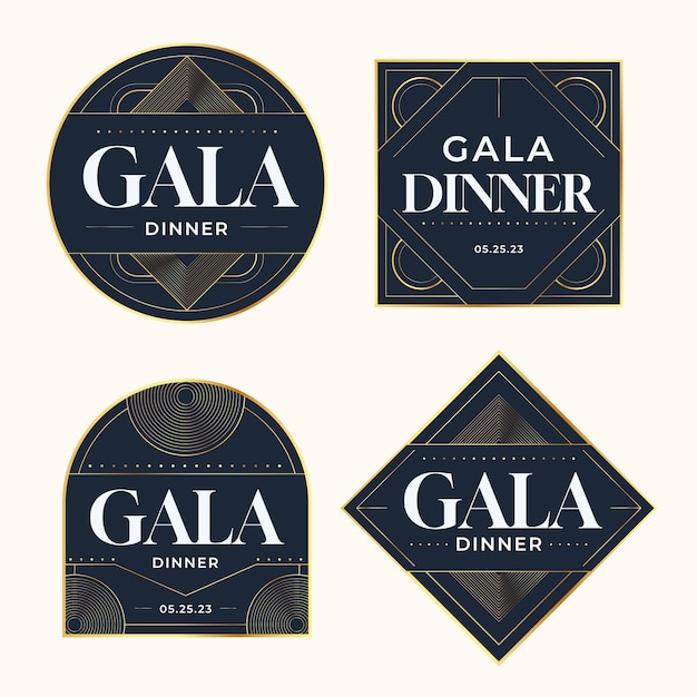 Luxury gala dinner labels  template