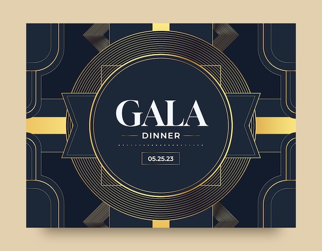 Free Vector luxury gala dinner photocall template