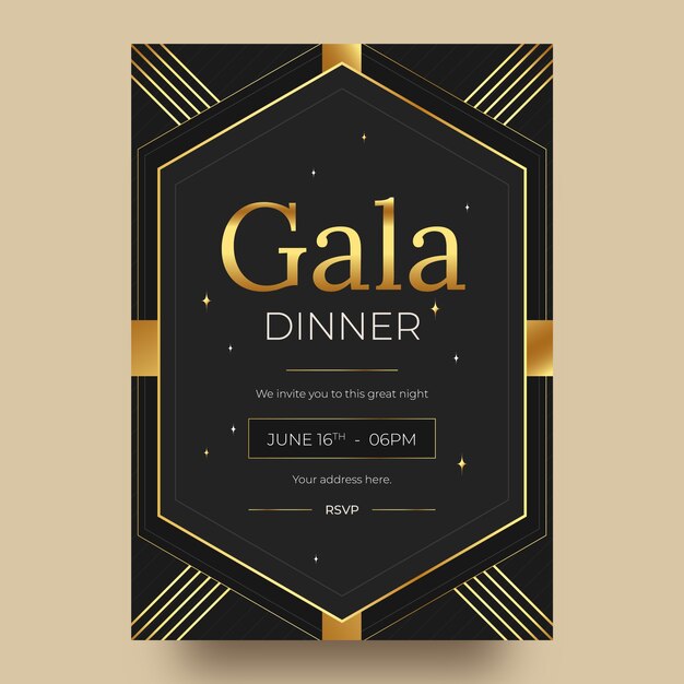 Luxury  gala dinner template design