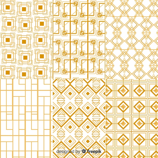 Free Vector luxury geometric pattern pack