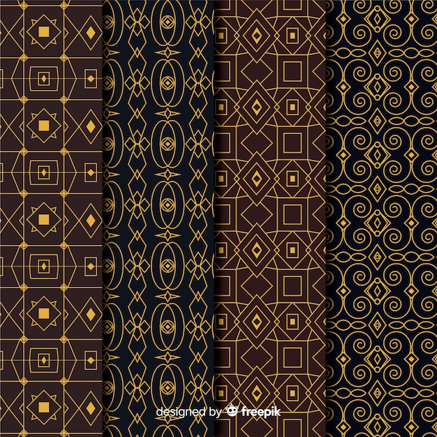 Free Vector luxury geometric pattern pack