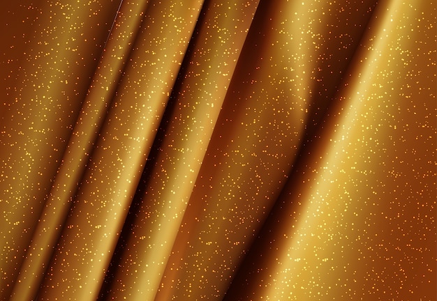 Free Vector luxury gold silky fabric 3d illustration realistic