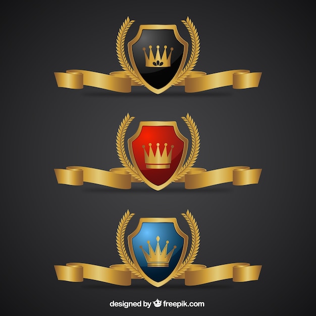 Free Vector luxury golden badges