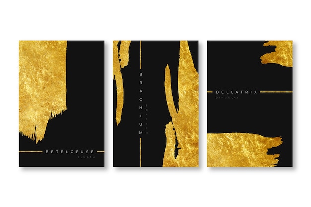 Free vector luxury golden foil covers template