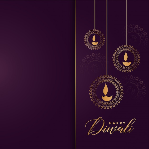 Free vector luxury golden happy diwali greeting background