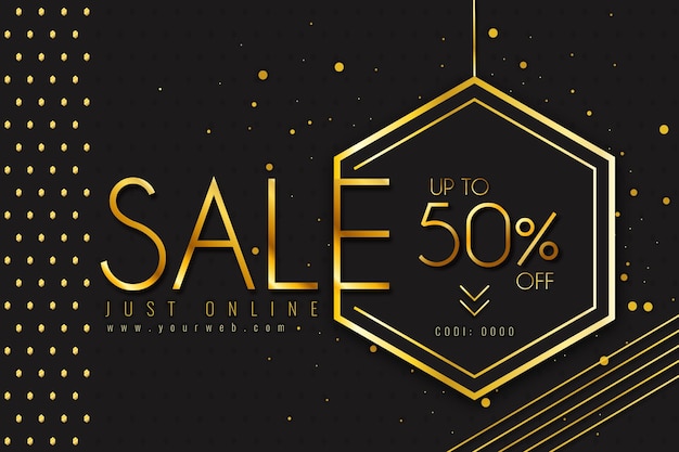 Luxury golden mega sale background