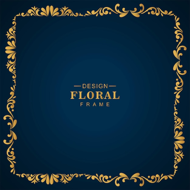 Luxury golden ornamental floral frame background