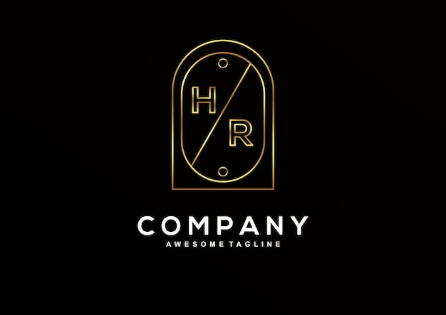 Free vector luxury h r logo design collection for branding corporate identity