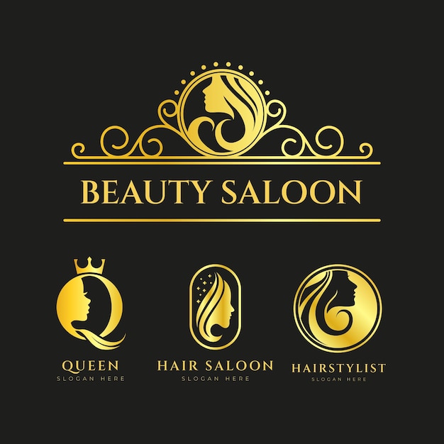 Luxury hair salon logo collection