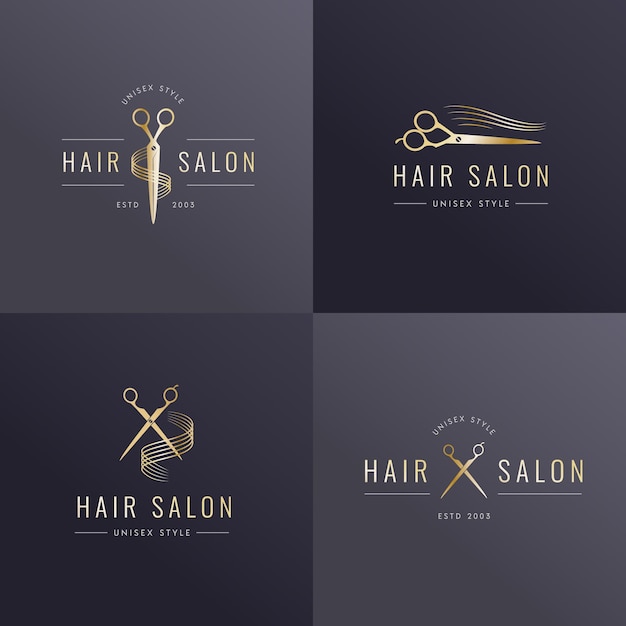 Luxury hair salon logo collection