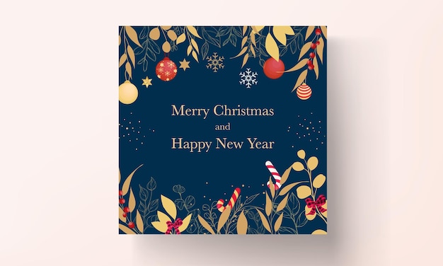 luxury hand drawn merry Christmas card