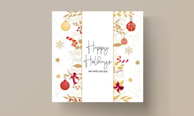 luxury hand drawn merry Christmas card