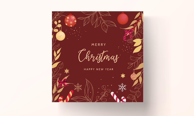 luxury hand drawn merry Christmas card