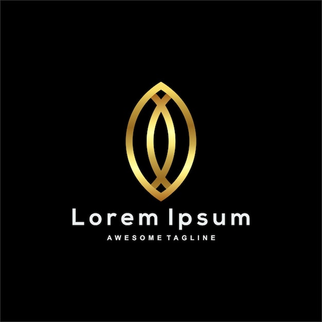 Luxury Leaf gold color logo template