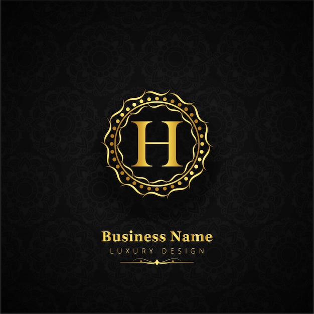 Free vector luxury letter h logo