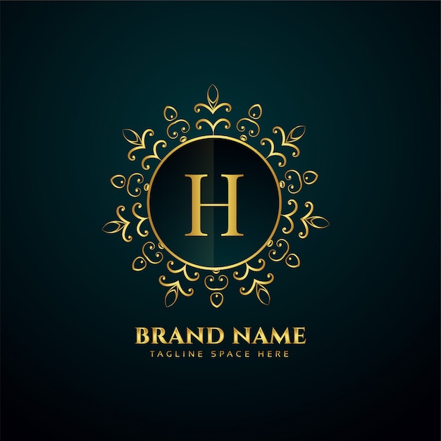 Luxury letter H oranmental golden logo