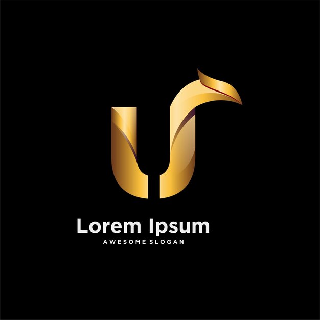 Luxury letter logo gradient design illustration